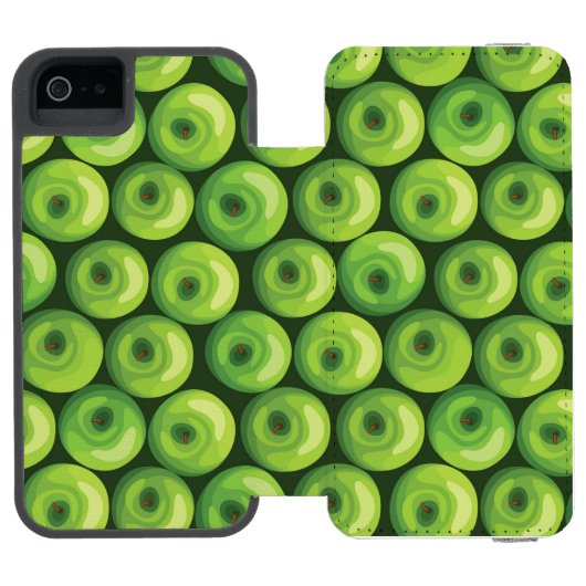 Patroon met groene appels incipio iPhone portemonnee hoesje (Agenda Open)