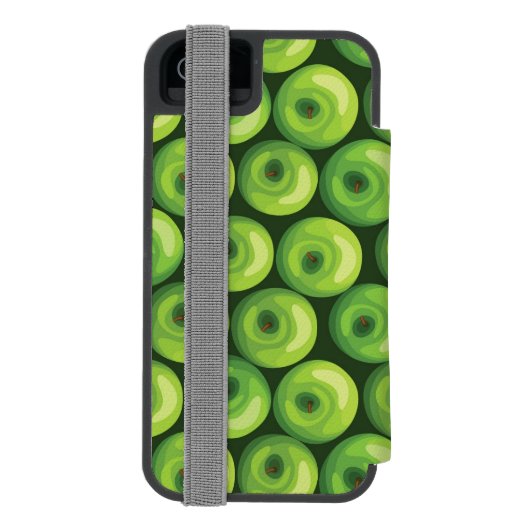 Patroon met groene appels incipio iPhone portemonnee hoesje (Agenda Achterkant)