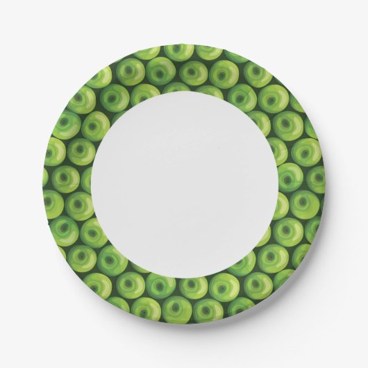 Patroon met groene appels papieren bordje (Voorkant)