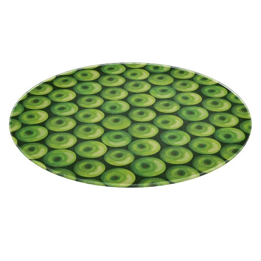 Patroon met groene appels snijplank (Hoek)