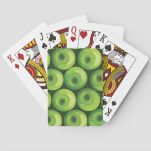 Patroon met groene appels speelkaarten