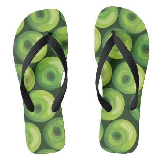 Patroon met groene appels teenslippers (Voetbed)