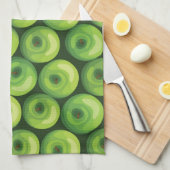 Patroon met groene appels theedoek (Quarter Fold)