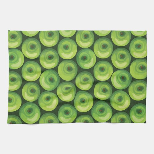Patroon met groene appels theedoek (Horizontaal)
