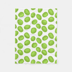 Patroon met groene olijven fleece deken