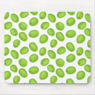 Patroon met groene olijven muismat