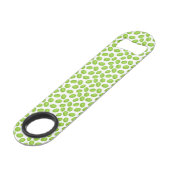 Patroon met groene olijven speed flessenopener (Achterkant Gekanteld)