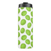 Patroon met groene olijven thermosbeker (Voorkant)