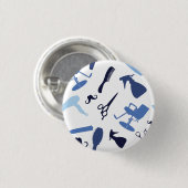 Patroon met haarsalon ronde button 3,2 cm (Voorkant /achterkant)