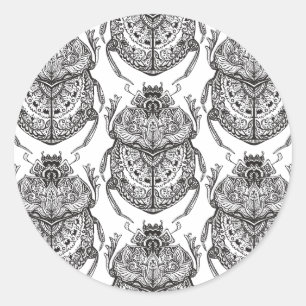 Patroon met handdoedel ronde sticker