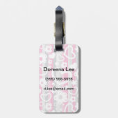 Patroon met hart en bloemen bagagelabel (Achterkant verticaal)