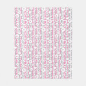 Patroon met hart en bloemen fleece deken (Voorkant)