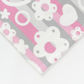 Patroon met hart en bloemen fleece deken (Hoek)