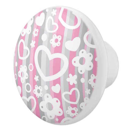 Patroon met hart en bloemen keramische knop (Rechts)