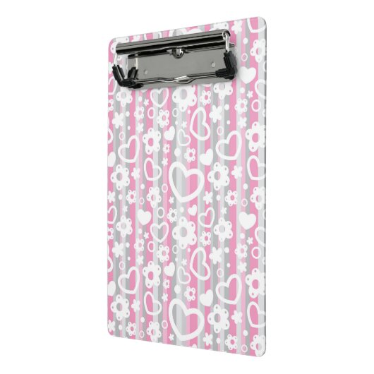 Patroon met hart en bloemen mini klembord (Angled2)