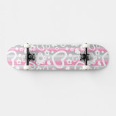 Patroon met hart en bloemen skateboard (Horizontaal)