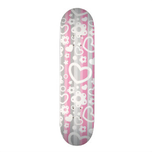 Patroon met hart en bloemen skateboard