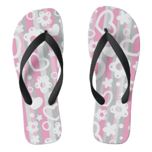 Patroon met hart en bloemen teenslippers