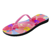 patroon met hibiscus teenslippers (Schuin)