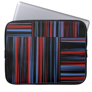 Patroon met horizontale en verticale gekleurde ban laptop sleeve