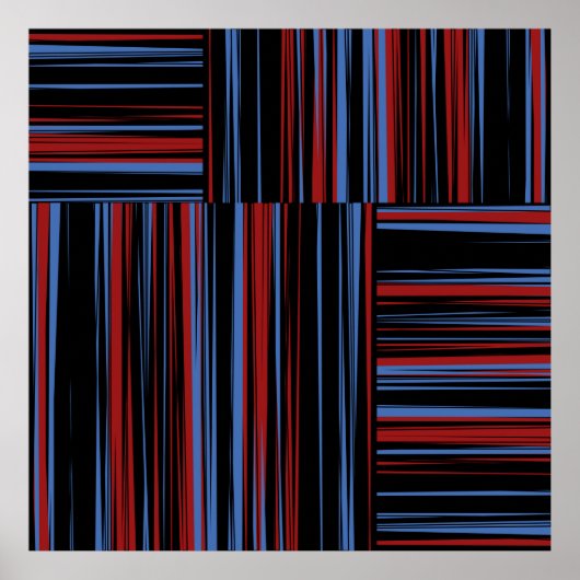 Patroon met horizontale en verticale gekleurde ban poster (Voorkant)