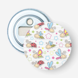 patroon met insecten button flesopener