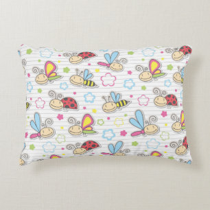 patroon met insecten decoratief kussen