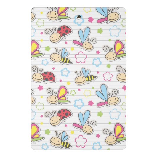 patroon met insecten mini klembord (Achterkant)