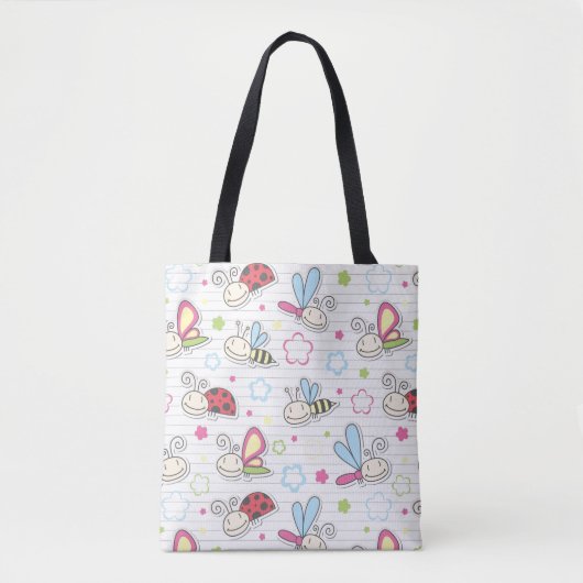 patroon met insecten tote bag (Voorkant)