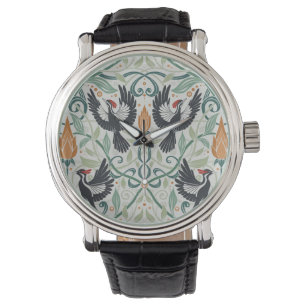 Patroon met ivoorsnavelspechten horloge
