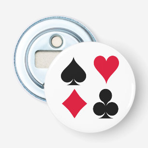 Patroon met kaartsymbolen afspelen button flesopener