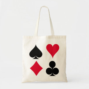 Patroon met kaartsymbolen afspelen tote bag