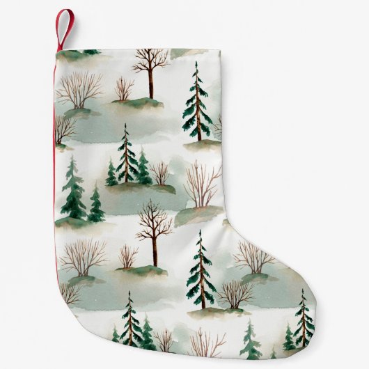 Patroon met kerstbomen, bomen en struiken. Bl Kleine Kerstsok (Voorkant)