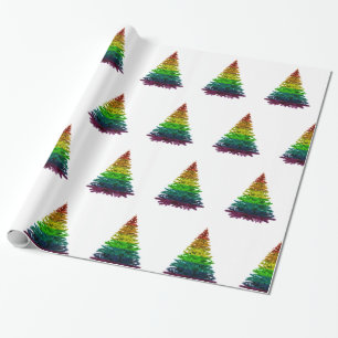 Patroon met kerstbomen voor de vlag van Gay Pride Cadeaupapier