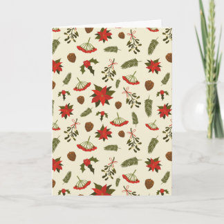 Patroon met Kerstmotieven Feestdagen Kaart