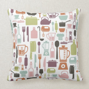 Patroon met kleurrijke kookpictogrammen kussen