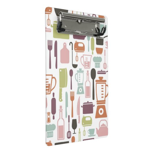 Patroon met kleurrijke kookpictogrammen mini klembord (Schuin)