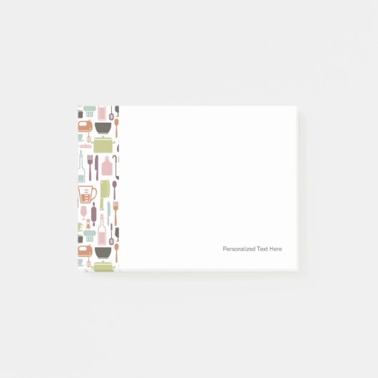 Patroon met kleurrijke kookpictogrammen post-it® notes (Voorkant)