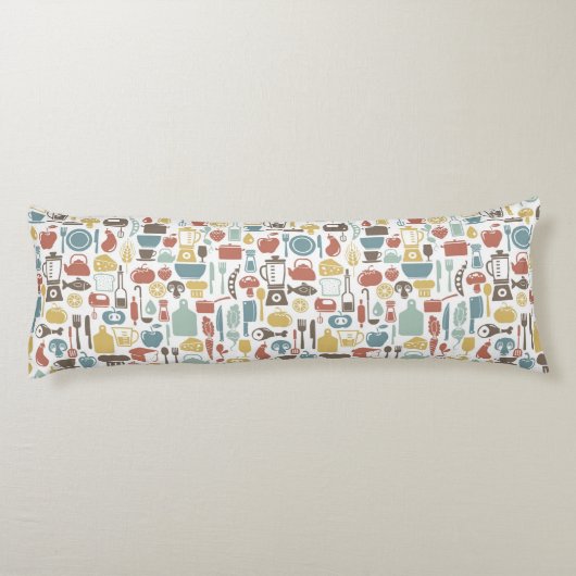 Patroon met kookpictogrammen lichaamskussen (Achterkant)