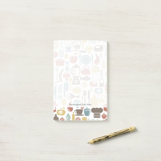 Patroon met kookpictogrammen post-it® notes (Op bureau)