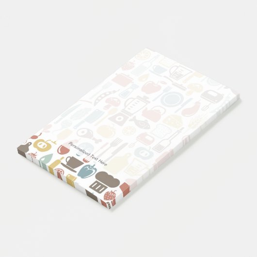Patroon met kookpictogrammen post-it® notes (Schuin)