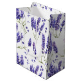 Patroon met lavender Waterverf Flowers Medium Cadeauzakje (Voorkant Gekanteld)