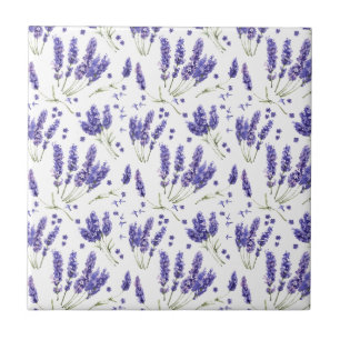 Patroon met lavender Waterverf Flowers Tegeltje