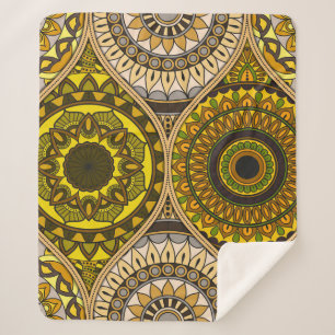 Patroon met mandalas. decoratieve elementen sherpa deken