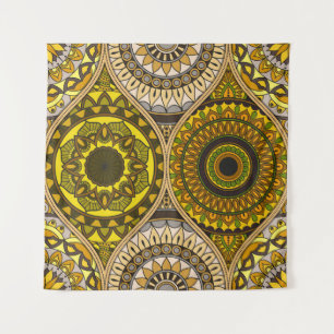 Patroon met mandalas. decoratieve elementen wandkleed