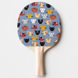 Patroon met meerdere katten tafeltennisbatje