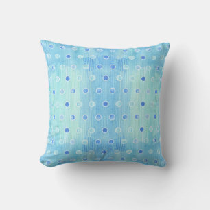 Patroon met moderne beukenkraag Aqua Blue Polka Kussen