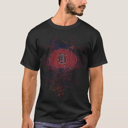 patroon met Monogram Letter H T-shirt (Voorkant)