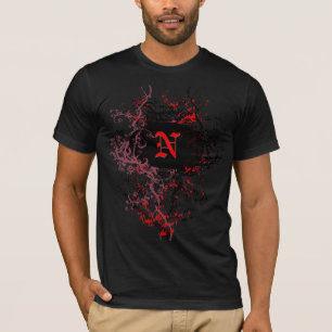 patroon met monogram letter N T-shirt