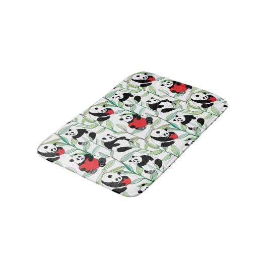 patroon met mooie panda ' s met hart badmat (Gekanteld)